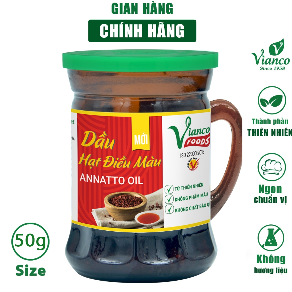 Dầu Hạt Điều Màu Vianco Foods - Việt Ấn ly 50gr