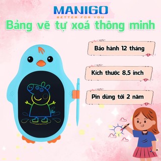Bảng vẽ tự xoá điện tử bảng viết thông minh Manigo 8.5 inch màn hình LCD đa sắc đồ họa đẹp kèm bút dạy học BH 12 tháng