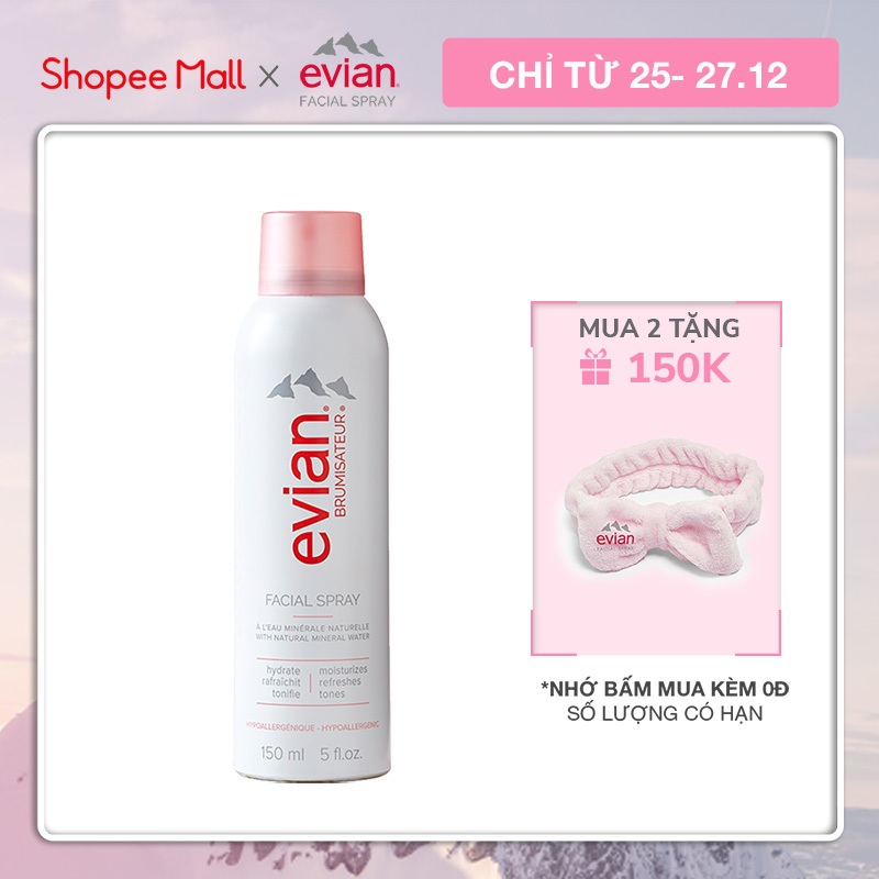 Xịt khoáng cấp ẩm và làm dịu da evian® Facial Spray 150ml