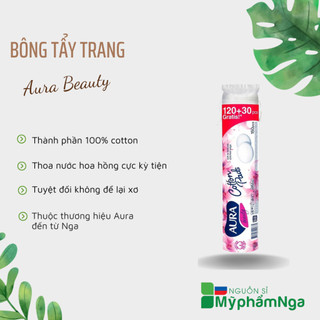 Bông tẩy trang aura beauty 150 miếng