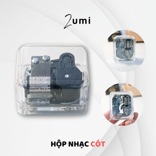 Hộp nhạc trong suốt Acrylic vuông vặn cót đồ nội thất trang trí sáng tạo lưu niệm Zumi shop