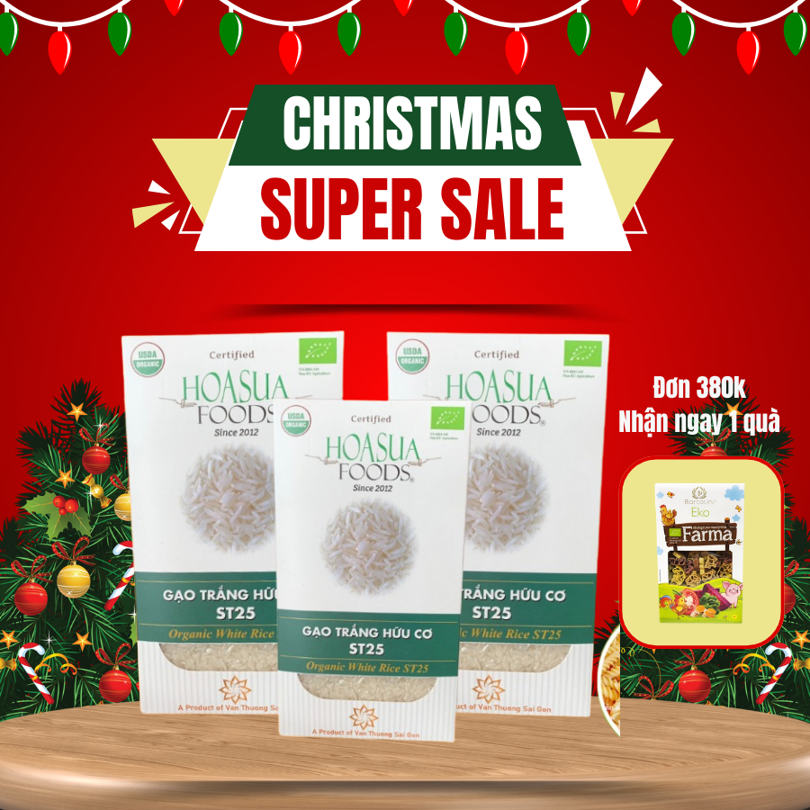 Gạo trắng hữu cơ ST25 Hoa Sữa 1kg