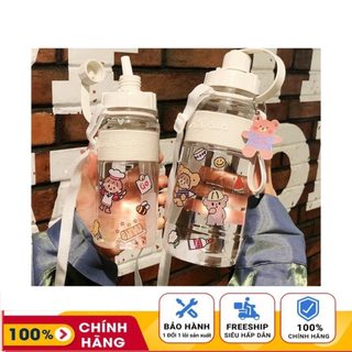 Bình đựng nước Thể thao, Tập Gym SPORT CUP Có Ống Hút và Quai Đeo tiện lợi