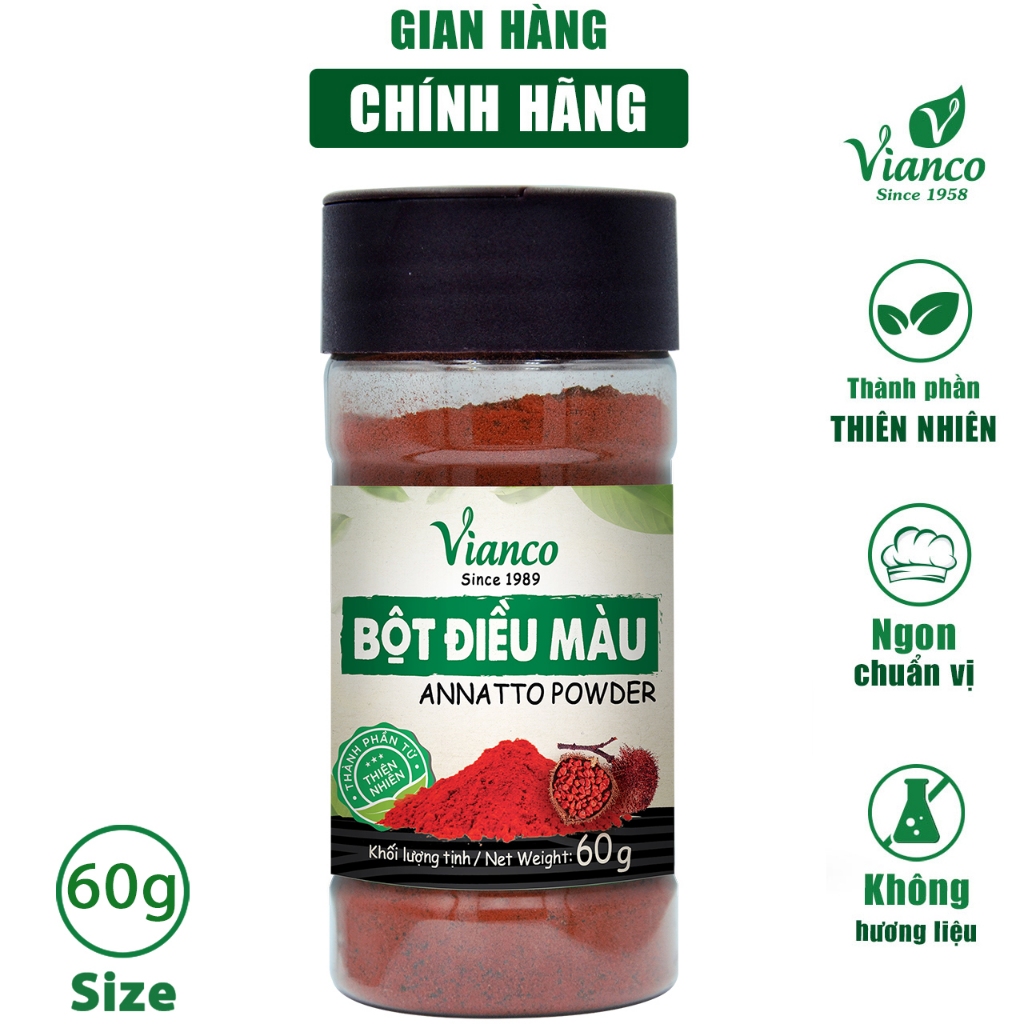 Gia Vị Chuẩn Bột Điều Màu Vianco - Việt Ấn Hủ 60gr Tiện Lợi Dễ Sử Dụng