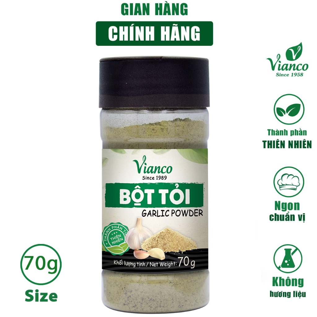 Gia Vị Chuẩn Bột Tỏi Vianco - Việt Ấn Hủ 70gr Tiện Lợi Dễ Sử Dụng