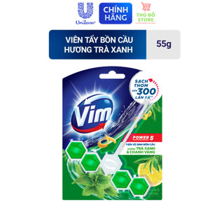 Viên Treo Bồn Cầu VIM Sạch Khuẩn Trà Xanh Chanh Vàng - Viên 55G