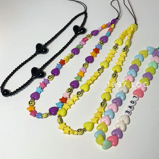 Key chain trong suốt nhiều màu sắc - Keyring handmade/ dây đeo/dây treo  móc khoá/ phone trap/ colletbook Hàn Quốc