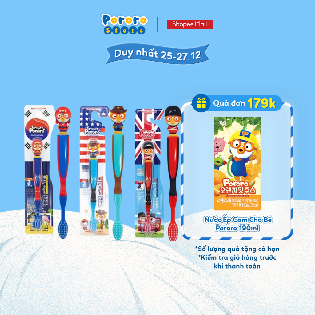 Bàn Chải Đánh Răng Trẻ Em PORORO National Kids Toothbrush