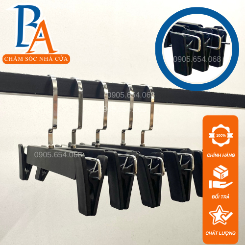 Móc Kẹp Quần Nhựa Đen Cao Cấp Dài 30cm Người Lớn Tùy Chỉnh Chiều Dài
