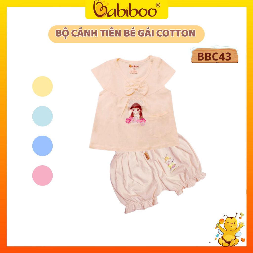 Đồ bé gái BABIBOO set váy cánh tiên cotton mềm mại, xinh xắn - BBC43