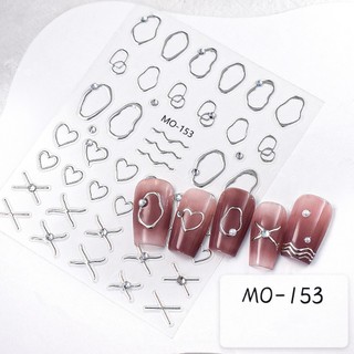 Sticker nail 5D lụa nổi dính trang trí móng tay