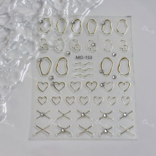 Sticker nail 5D lụa nổi dính trang trí móng tay