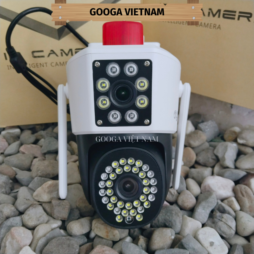 Camera Ip Yoosee Ống kính kép, Xoay 360 độ, Bonus đèn cảnh báo, Tầm nhìn ban đêm hồng ngoại, Theo dõi chuyển động AI