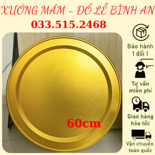 Mâm ăn cơm cỡ 60cm,mâm 10 người ăn chất liệu nhôm mạ vàng công nghệ Anod