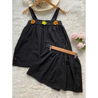 Set đồ nữ 2 Dây Bản đính bông dễ thương Vải Kate Lụa Free size dưới 55kg