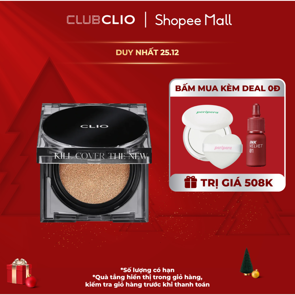 Phấn Nước Che Khuyết Điểm Hoàn Hảo Clio Kill Cover The New Founwear Cushion SPF50+ PA+++ 15G (Tặng 1 lõi refill)