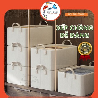 Hộp Đựng Quần Áo Khung Thép Mẫu Mới Rửa Nước Được Dol.phil Store Túi Đựng Quần Áo Có Tấm Lót Đáy Giúp Xếp Chồng Dễ Dàng 