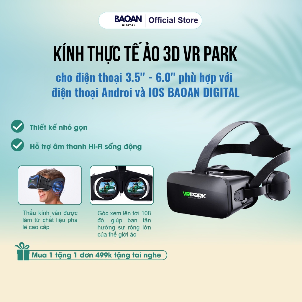 Kính thực tế ảo 3D VR Park cho điện thoại 3.5'' - 6.0'' phù hợp với điện thoại Androi và IOS BAOAN DIGITAL