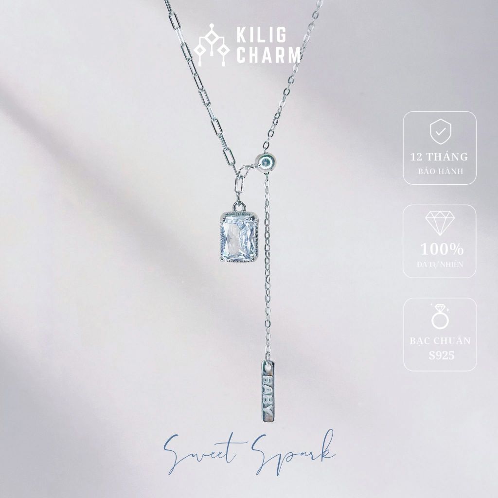 Dây chuyền bạc nữ "Sweet Spark" vòng cổ nữ điều chỉnh freesize cao cấp S925 sang trọng KILIG CHARM - KV03