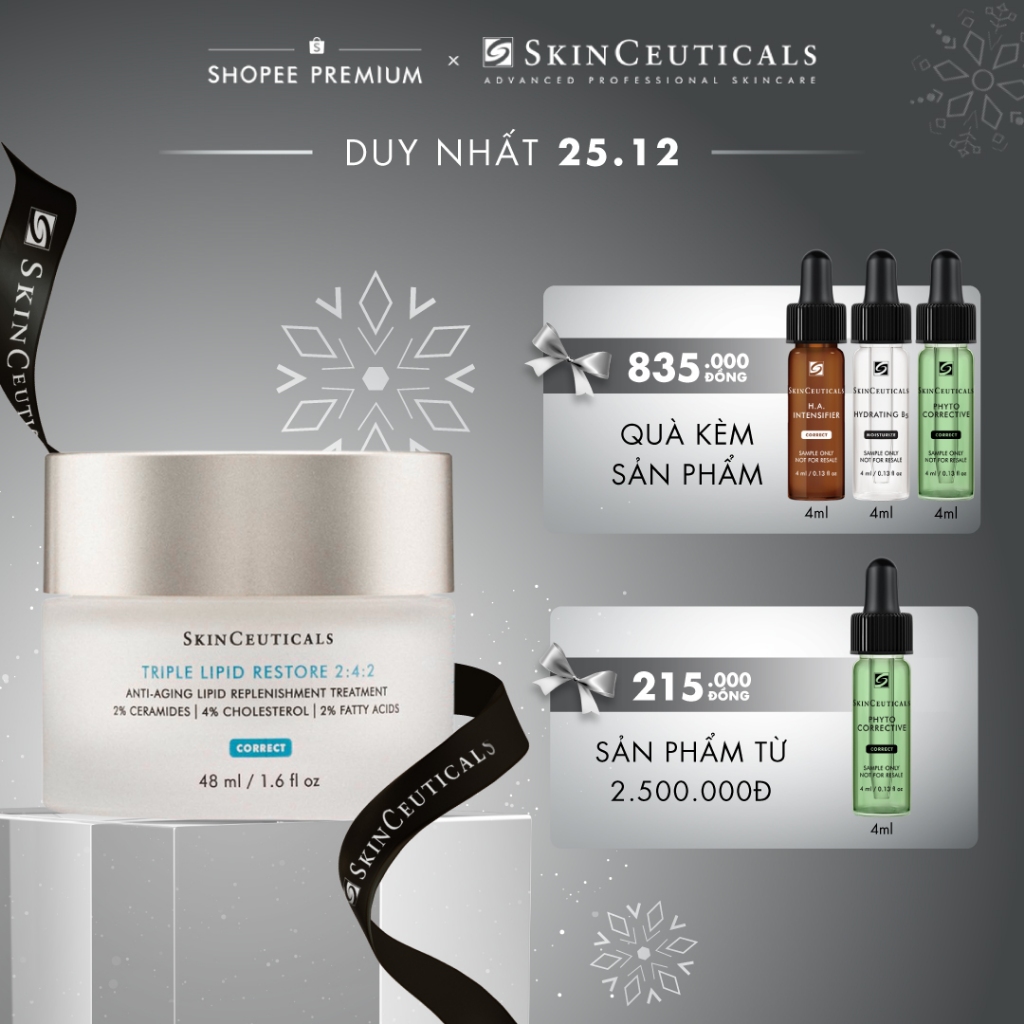 Kem dưỡng SkinCeuticals Triple Lipid Restore 2:4:2 giúp dưỡng ẩm, làm mềm mại, giảm nếp nhăn da 48ml