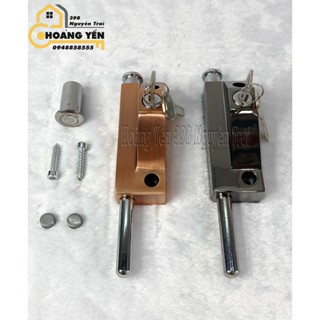 Chốt cửa có khóa tăng cường bảo vệ, chốt cổng có khóa gắn thêm - màu đen/ nâu