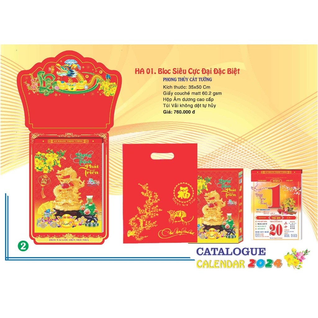 Lịch Bloc Trọn Bộ 2024- Các Size 17 x 24cm - 20 x 30 cm - 25 x 35 cm - 29 x 41 cm - 30 x 40 cm - 38 x 53 cm - 38 x 54 cm