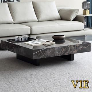 Bàn trà đơn sofa decor phòng khách black luxury, chất liệu nhựa giả đá ,chân kim loại sơn tĩnh điện cao cấp