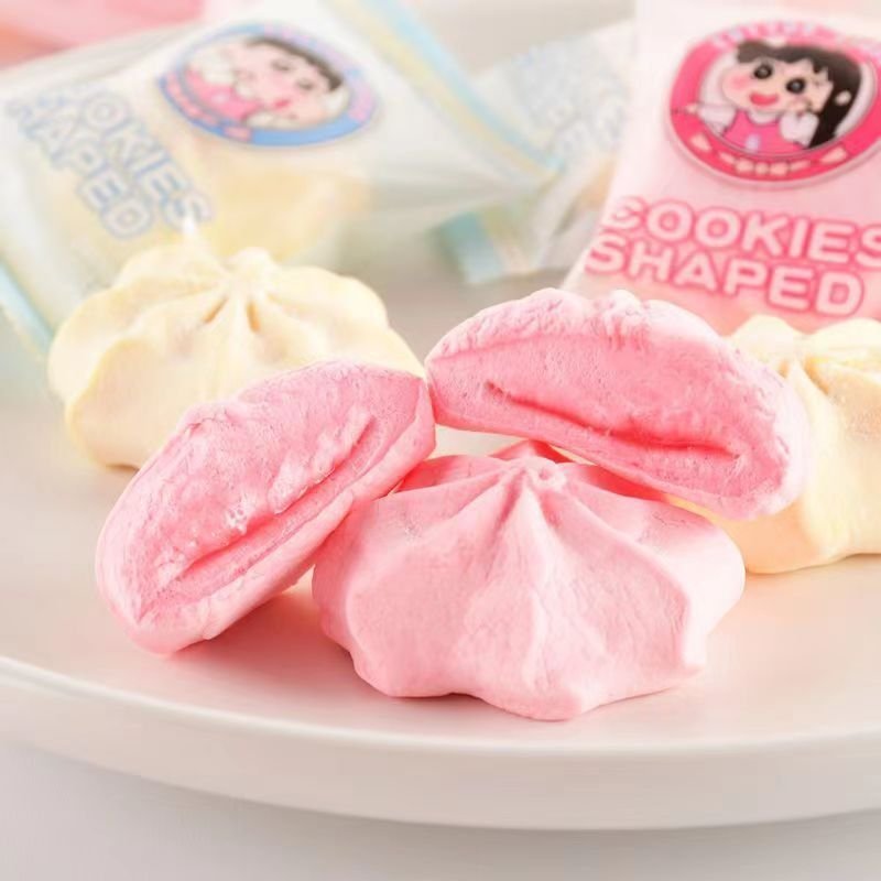 [ Mềm ngon ] Combo 1000g Kẹo bông sữa marshmallow nhân dâu longke mềm ngon hình dáng siêu Kute ăn vặ