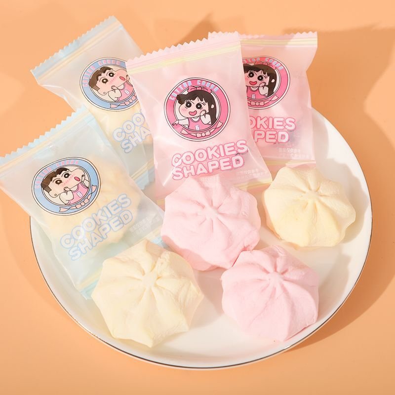 [ Hàng mới ] Combo 1000g Kẹo bông sữa marshmallow nhân dâu longke mềm ngon hình dáng siêu Kute ăn vặ