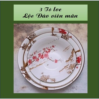 Tô loe gốm sứ cao cấp họa tiết lộc đào viên mãn – đủ size