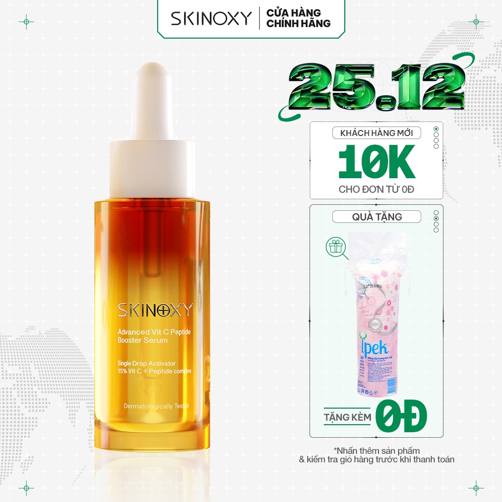 TINH CHẤT DƯỠNG DA SÁNG DA VÀ MỜ THÂM SKINOXY ADVANCED VIT C PEPTIDE BOOSTER SERUM - 30ML