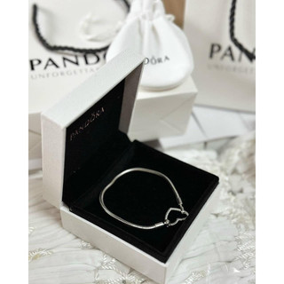 Lắc tay Pandora khoá tim bạc