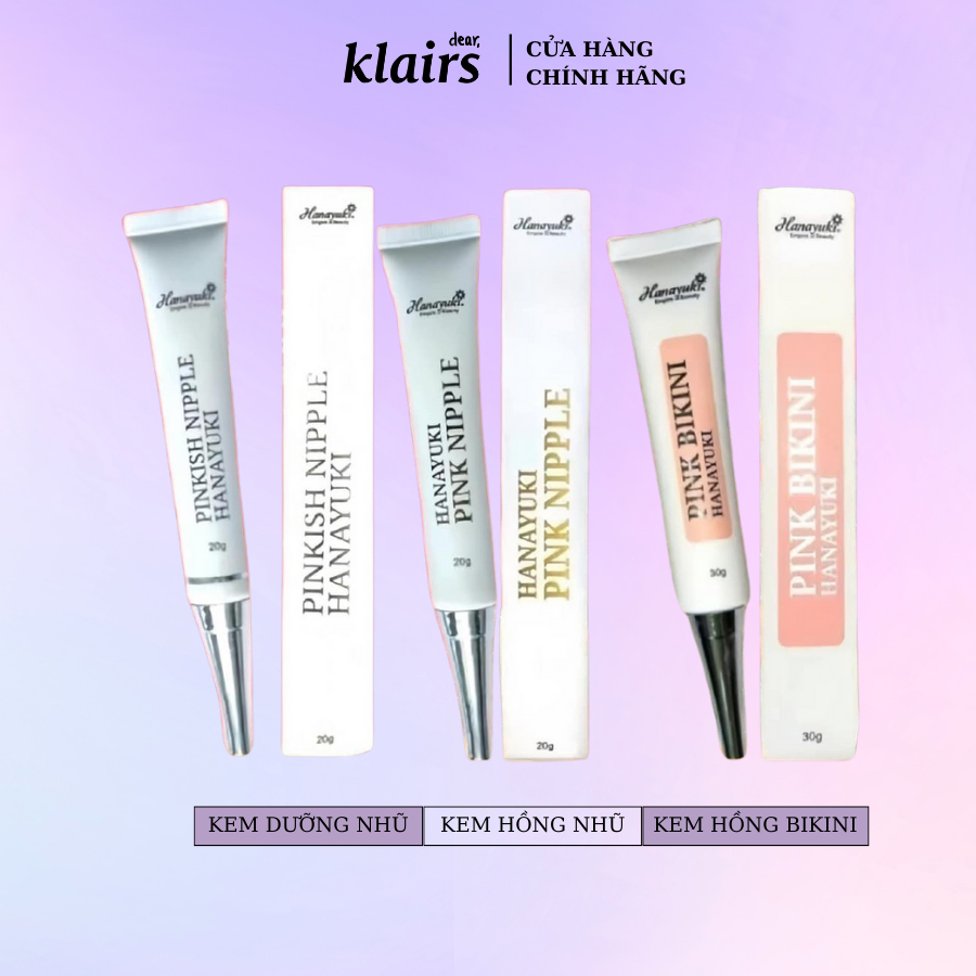 Combo Kem Dưỡng Hồng Bikini, Hồng Nhũ Hoa, Dưỡng Nhũ Hanayuki Chính Hãng 30g