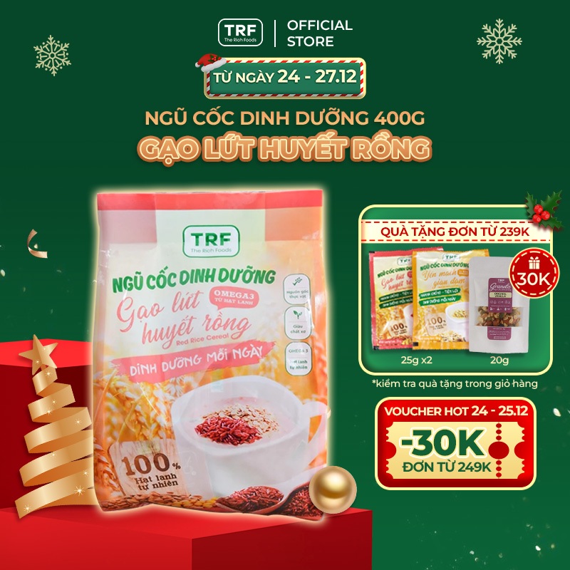 Ngũ cốc dinh dưỡng Gạo lứt huyết rồng The Rich Foods healthy không chất bảo quản, đảm bảo năng lượng 400g (16 gói)