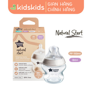 Bình sữa ty siêu mềm tự nhiên tommee tippee natural start 150ml, núm ty của bình 0-3 tháng