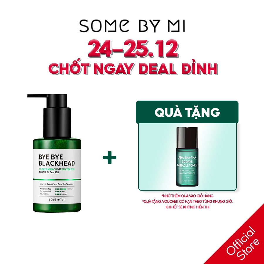 Sữa Rửa Mặt Dành Cho Da Mụn Đầu Đen SomeByMi Blackhead 30 Days Miracle Bubble Cleanser 120g