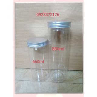 Hũ nhựa pet nắp nhôm cao cấp 660ml,880ml
