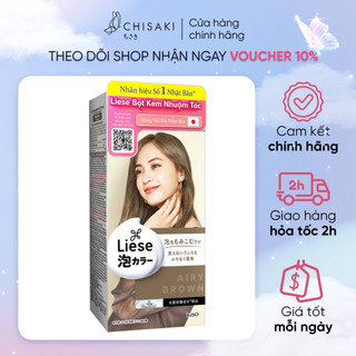 Bọt kem nhuộm tóc liese màu nâu lạnh airy brown 108ml