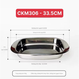 Khay inox 304 size 33,5cm /40cm