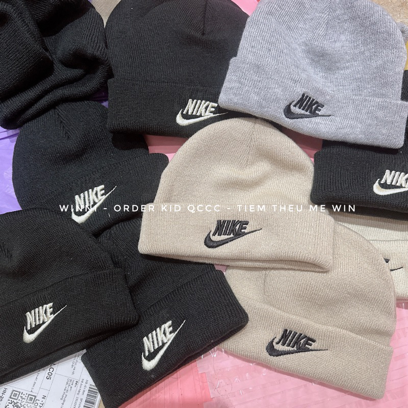 Mũ len nike dáng ngắn cho bé trai bé gái 3m-4Y
