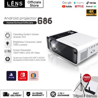 💝Bảo hành 5 năm 💝 Máy chiếu G86 6000 lumens FULL HD 1080P Máy chiếu mini Android WIFI LCD A80 Máy chiếu Protable