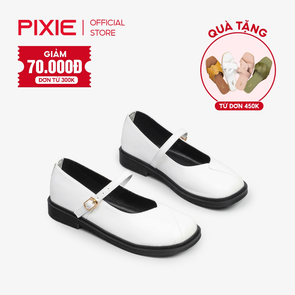 Giày Bệt Quai Cài Ngang Vá Mũi E187 Pixie
