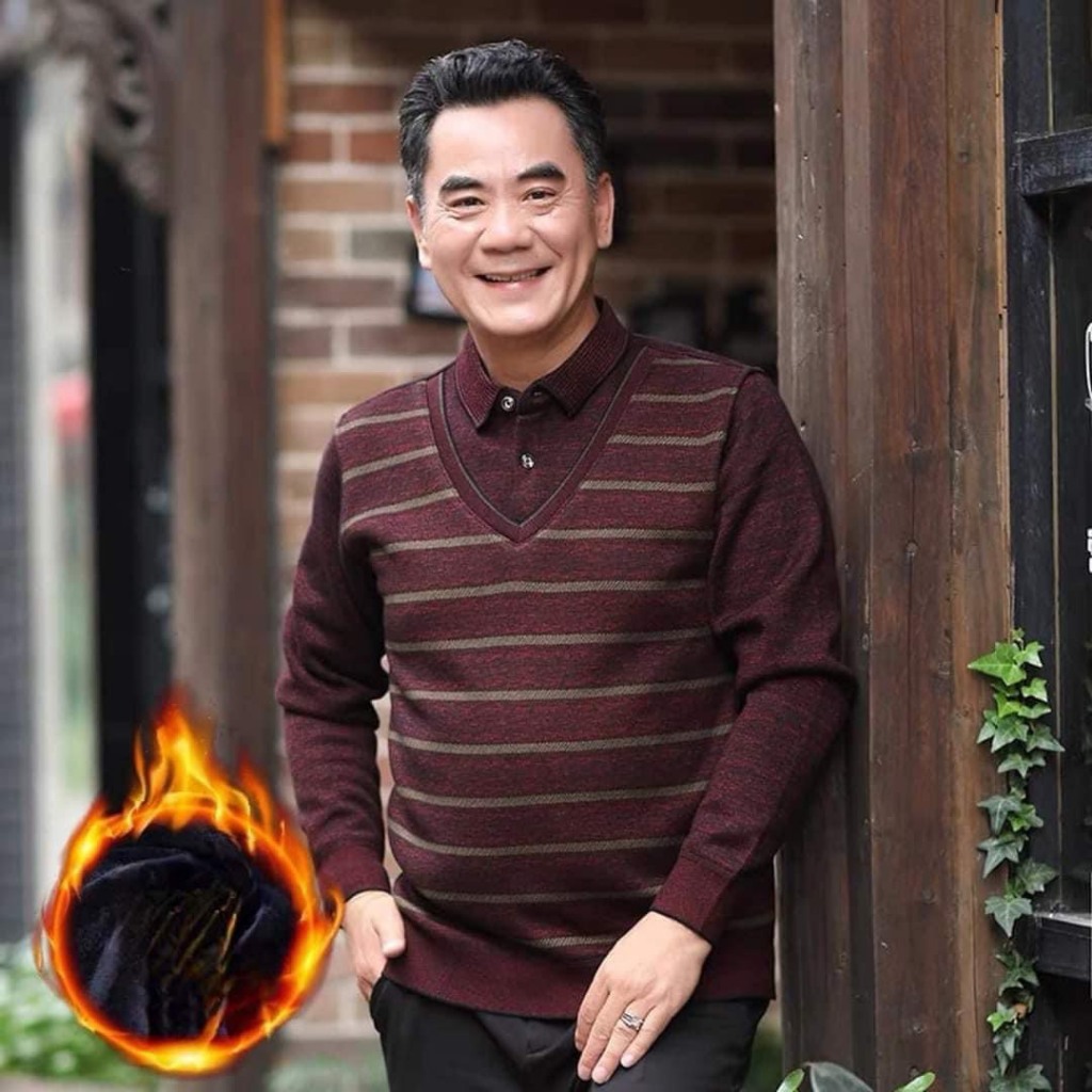 Áo len nam trung niên lot lông siêu ấm