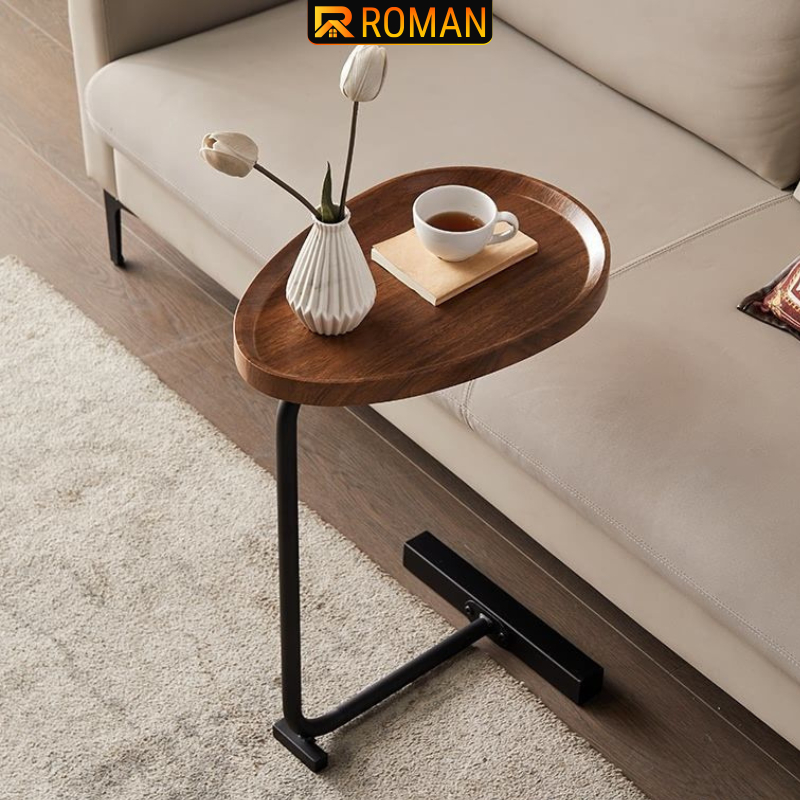 Bàn trà, bàn cafe chân sắt tĩnh điện mặt MDF cao cấp thương hiệu Roman - RM81/ RM108
