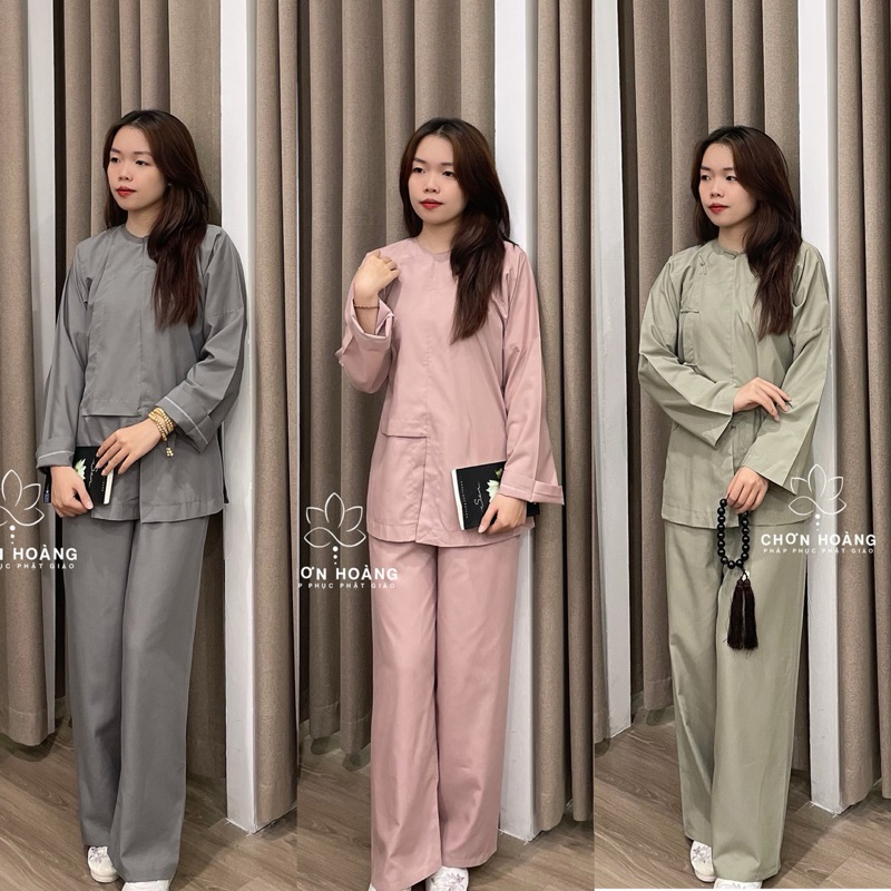 Vạt Hò Kate Dáng Ngắn Phật Tử Đồ Lam Đi Chùa