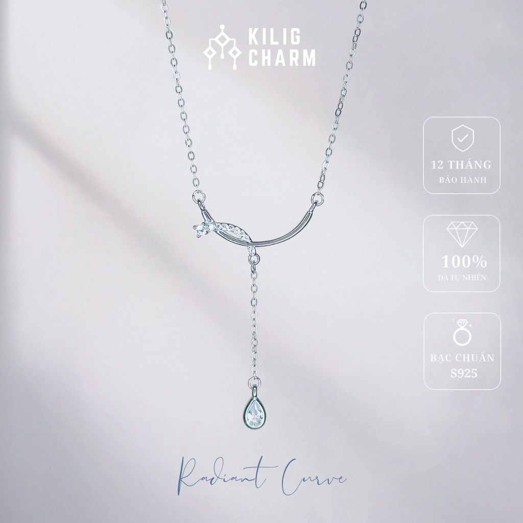 Dây chuyền bạc nữ "Radiant Curve" vòng cổ nữ thiết kế vòng cung cao cấp S925 sang trọng KILIG CHARM - KV05