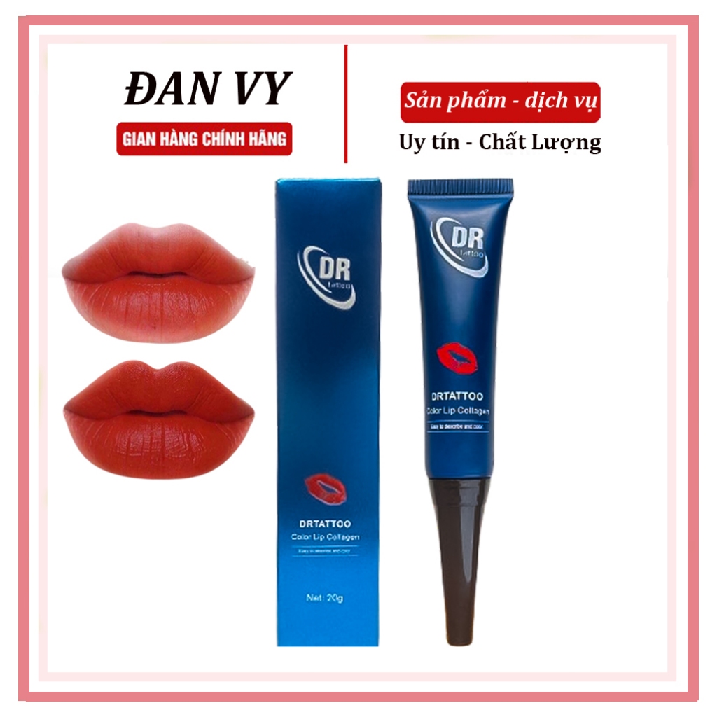 Son dưỡng môi kích màu sau phun xăm DR TATTOO, kem dưỡng môi thâm loang cấp ẩm mềm môi căng bóng màu