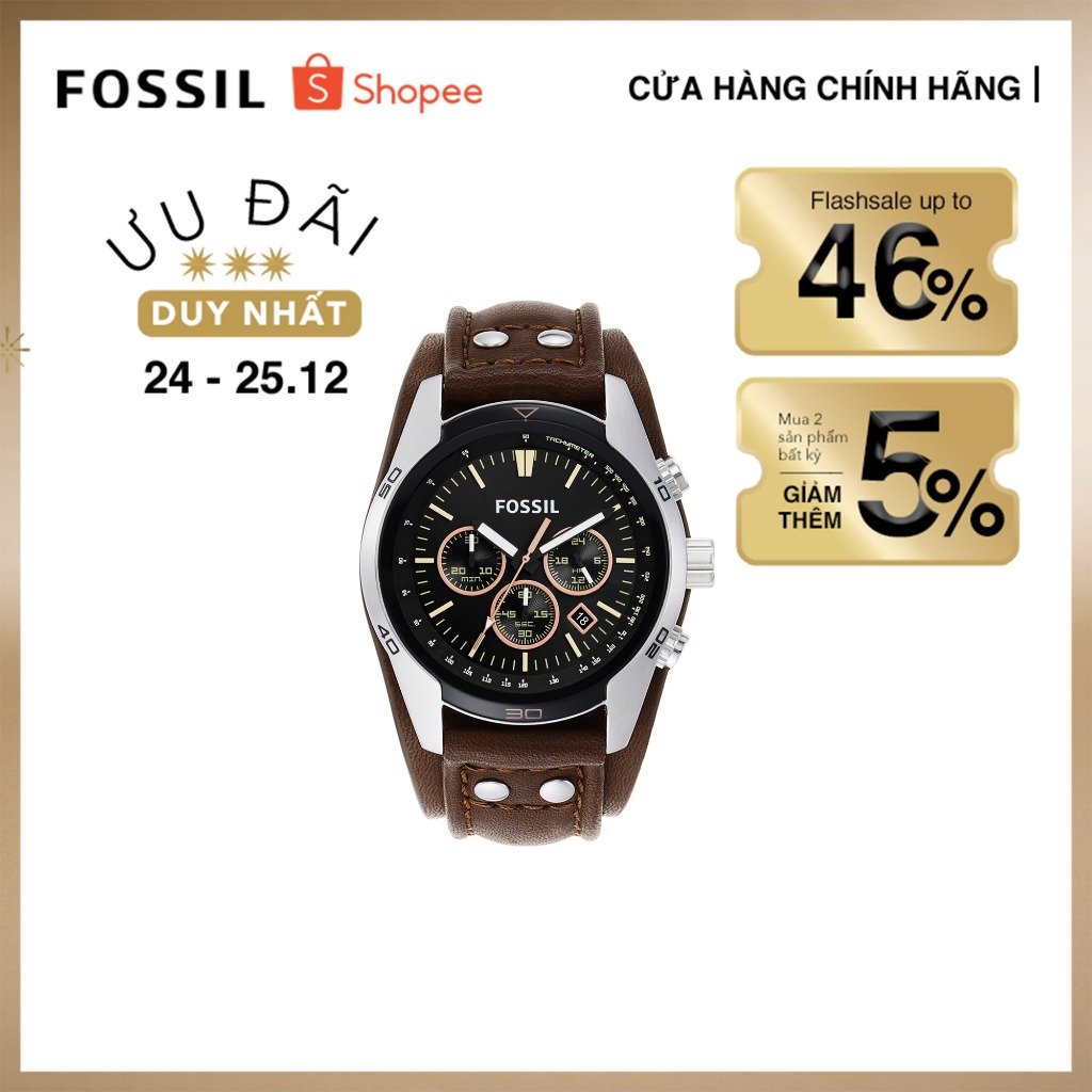 Đồng hồ nam Fossil COACHMAN CH2891 dây da - màu nâu