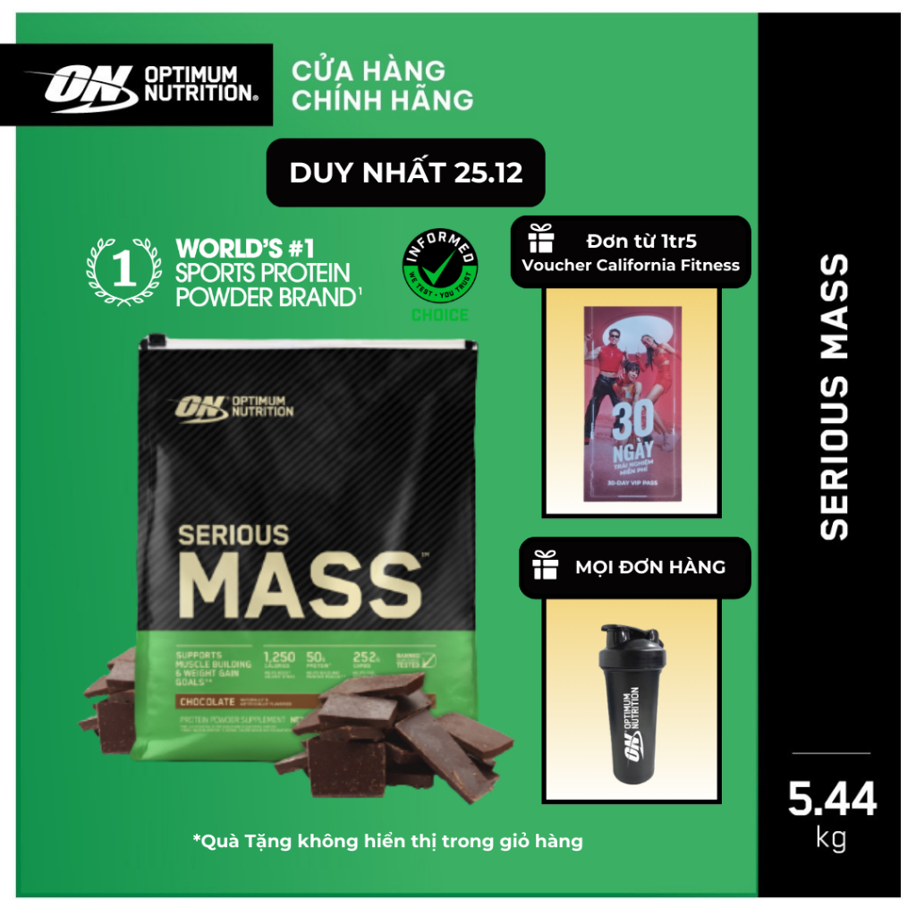 Tăng cơ tăng cân Optimum Nutrition Serious Mass 12lb (5.4kg)