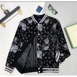 [Mã FADEP0610 giảm 10K đơn 99K] Áo BomBer LV Loang Đen Gấu Dệt, Áo Khoác Nỉ Nam Nữ Form Rộng Siêu Chất,hn